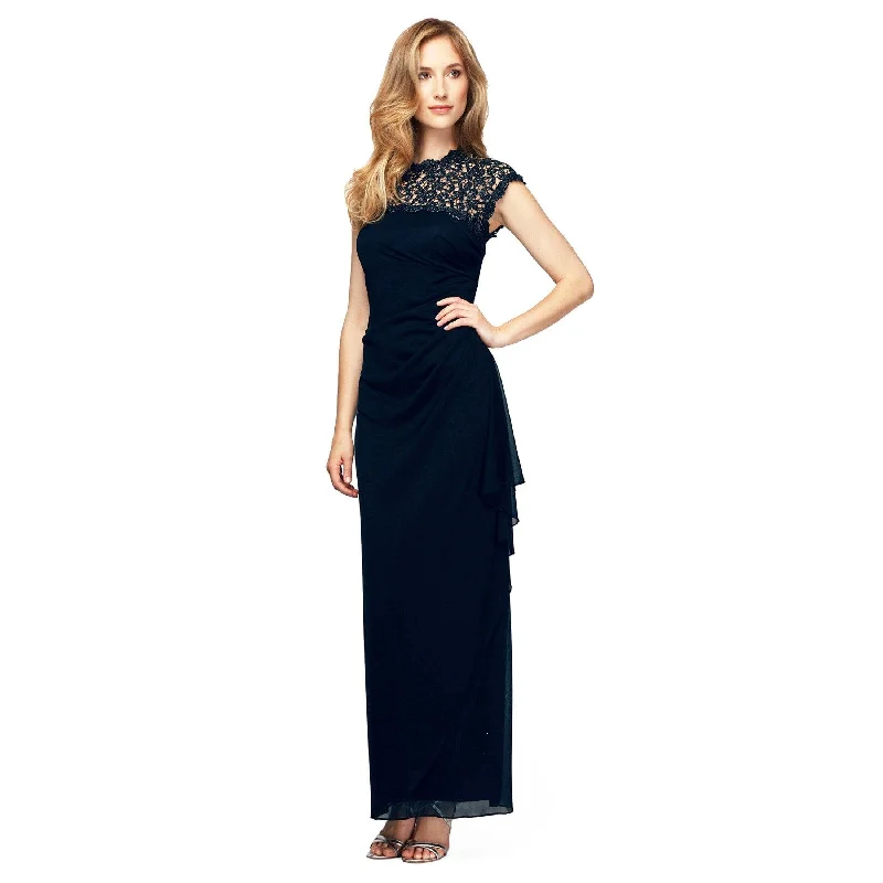 Timeless Classics Alex Evenings AE112388 Long Formal Metallic Lace Gown