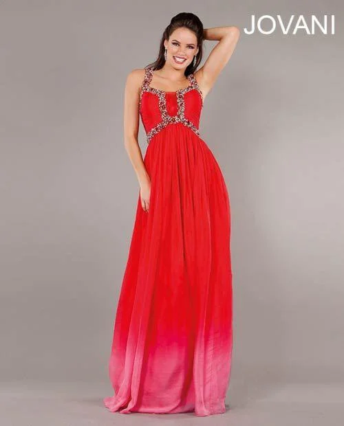 Fashion Forward Jovani 4980 Sleeveless Beaded Waist Long Formal Gown