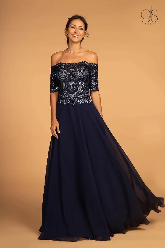 Fashion Forward Embroidered Bodice Prom Long Dress