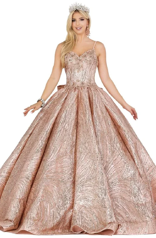 Trendy Boutiques Online Dancing Queen - 1447 Appliqued Bow Accented Back Ballgown