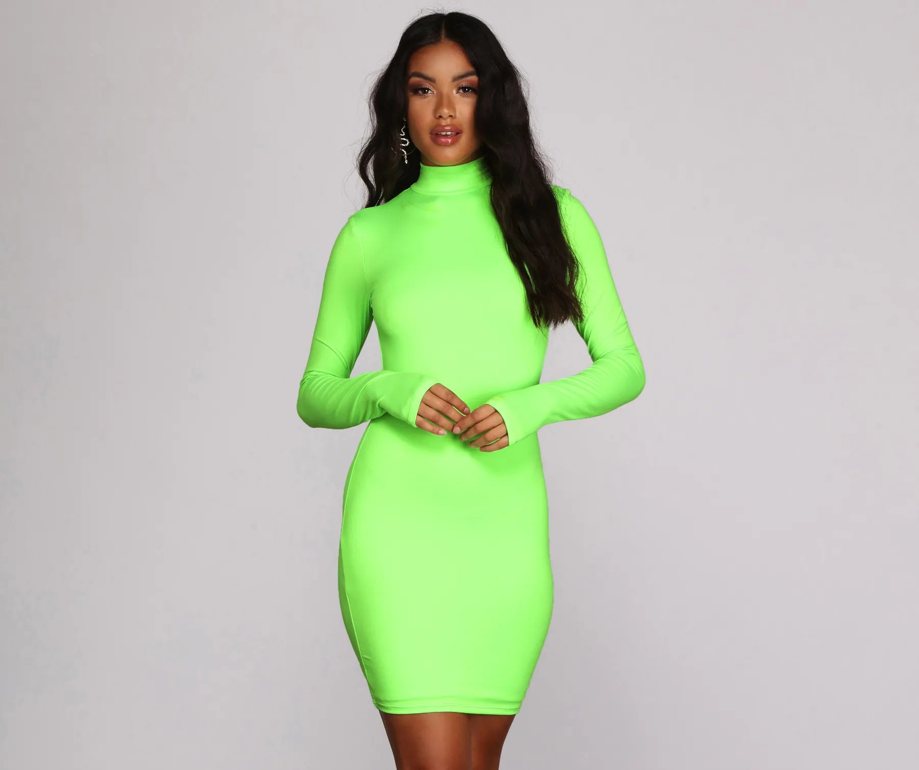 Huge Price Cut Walk The Mock Neck Mini Dress