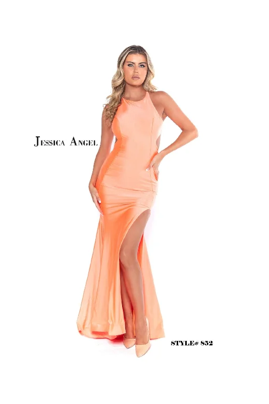 Everyday Wear Jessica Angel Long Formal Fitted Halter Dress 852