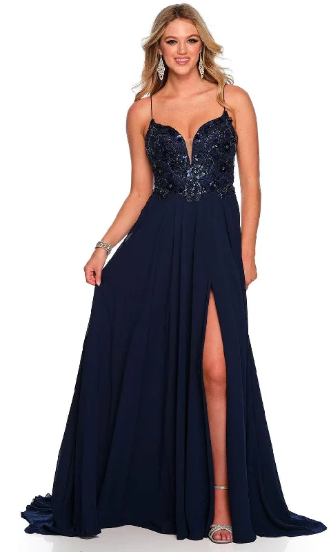 Urban Femme Streetwear Dave & Johnny 11241 - Cutout Back Flowy A-Line Prom Gown