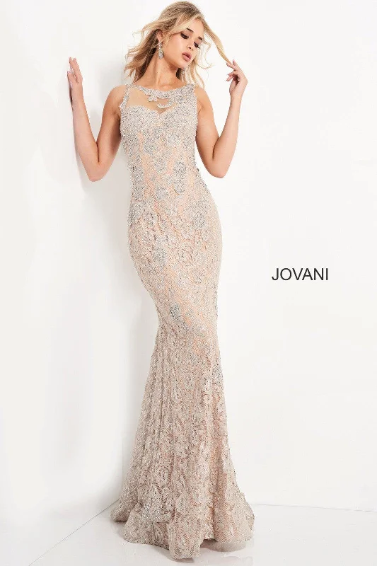 Sale Event, Prices Rock Jovani 06722 Long Illusion Neckline Prom Dress