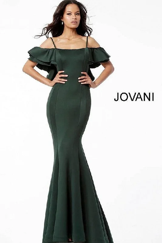 Additional Time-Limited Offers Jovani 57925 Ruffled Off-Shoulder Long Mermaid Dress