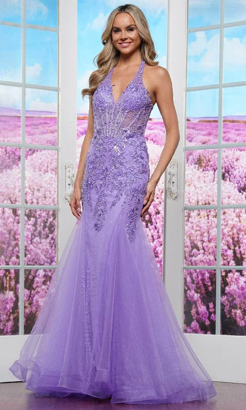 Fashion-forward Women’s Wear Colors Dress 3590 - Halter Neck Beaded Applique Prom Gown