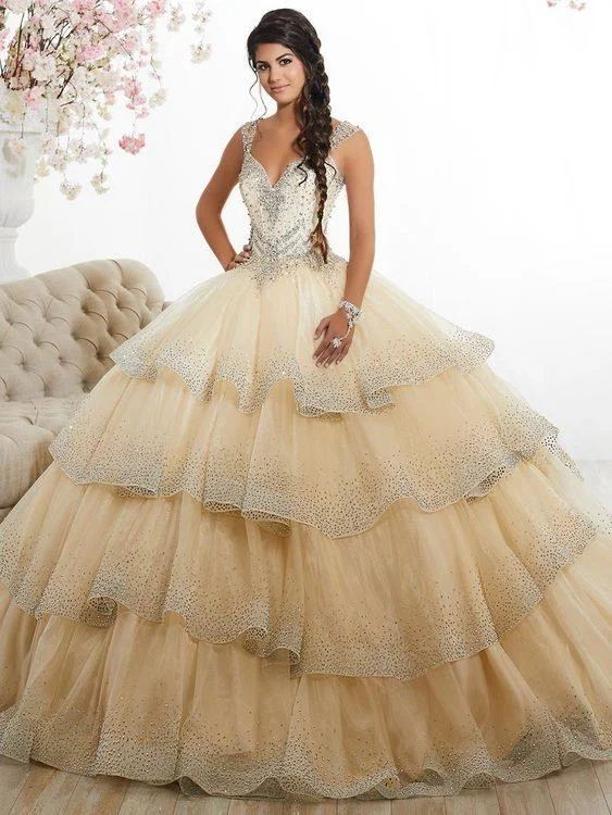 Luxury Women’s Clothing Quinceanera Collection - 26880 Beaded Sweetheart Tiered Ballgown