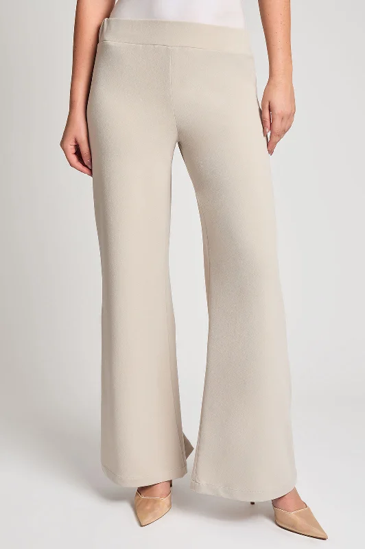 Casual Chic Stretch Deco Crepe Wide-Leg Pants