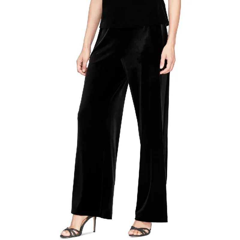 Classic Women’s Clothing Styles Petites Womens Solid Polyester Straight Leg Pants