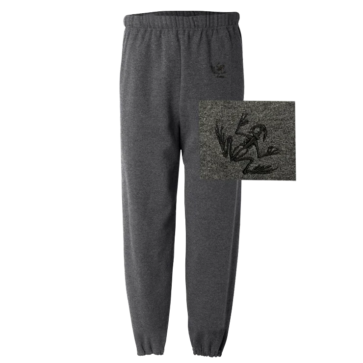 Women’s Fashion Essentials Men's Black Heather Bone Frog Sweatpants