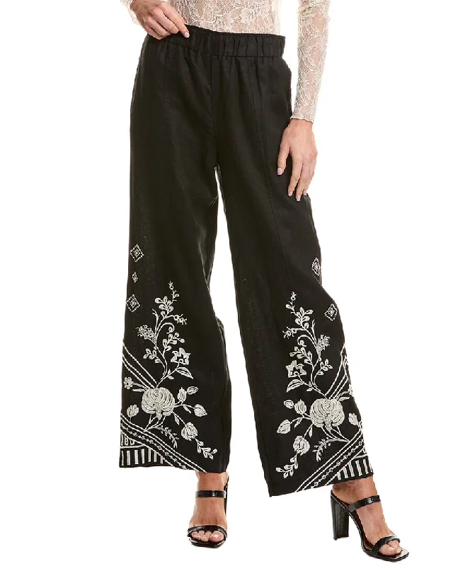 Comfortable Women’s Outfits Johnny Was Seamed Linen Pant