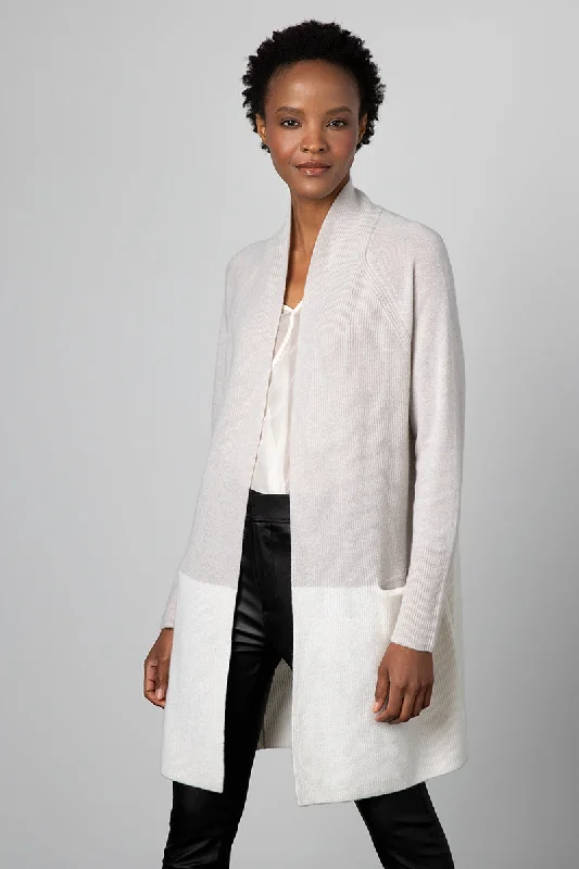 Effortless Chic Apparel Kinross Cashmere Colorblock Rib Cardigan