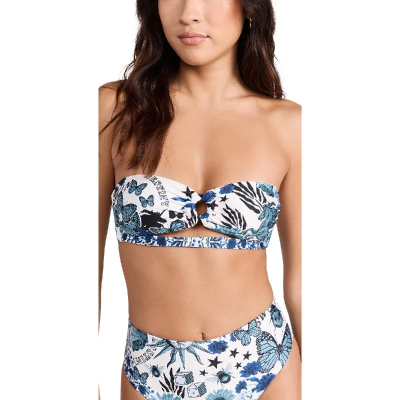 Limited Styles Womens Floral Print Polyester Bikini Swim top