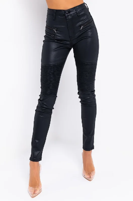 Sale Clothes Online MOTO PU PANTS BLACK