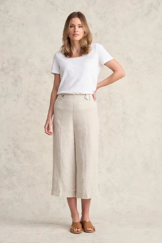 Sales Clothes Linen Culotte - Natural Cross Dye