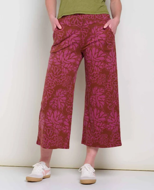 Browse Our Top Products Chaka Wide Leg Pant In Violet Leaf Print