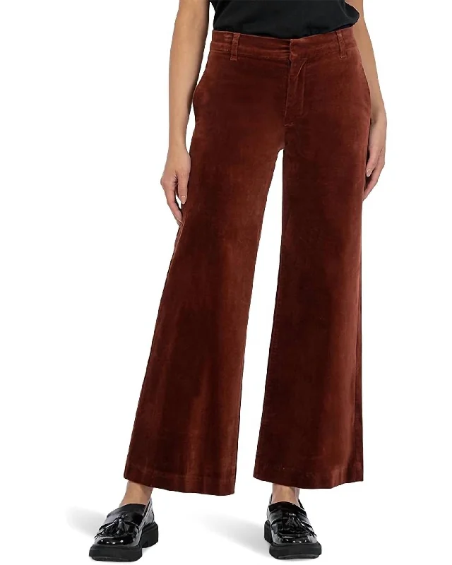 Don't Miss Out Meg Wide Leg Pants In Brick