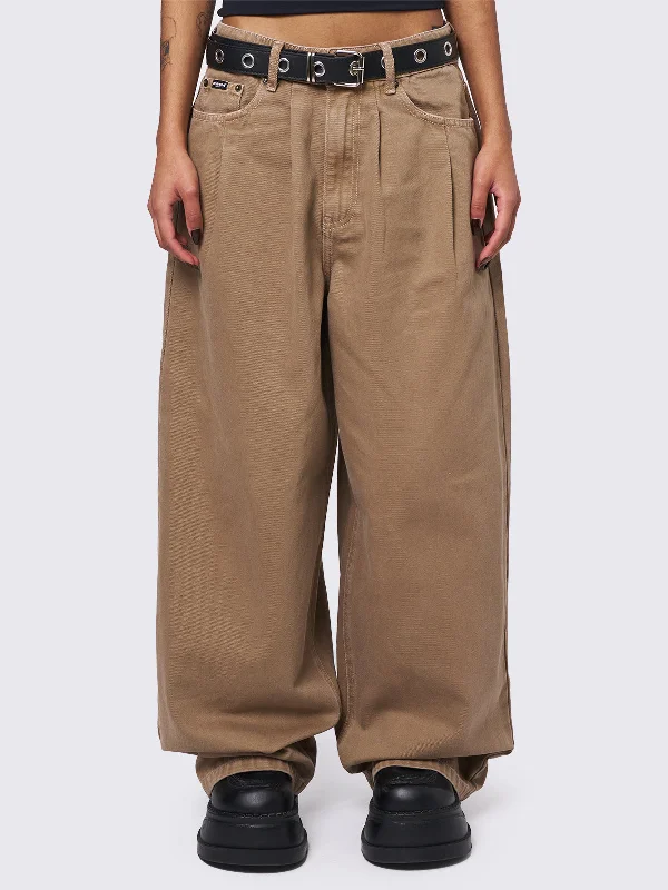 Unleash Your Trend Driven Style Ollie Beige Baggy Pants