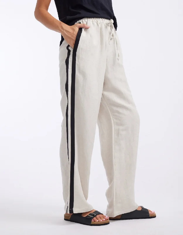 Chic Casual Wardrobe Essentials Violet Linen Blend Pants - Natural