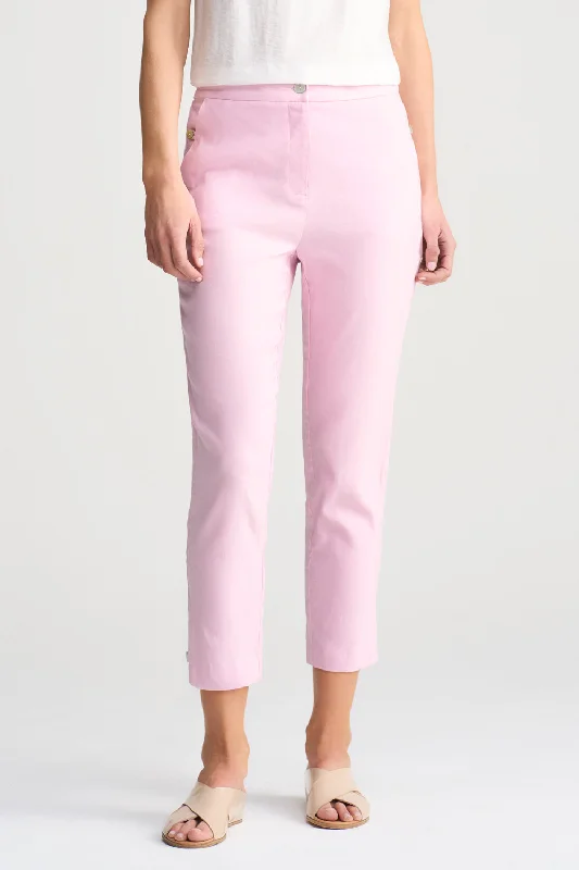 Chic Women’s Outfit Ideas Tab Detail Linen Pant - Pink Lilac