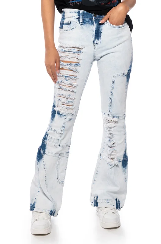 Daily Essentials MEL ACID WASH FLARE DENIM JEANS