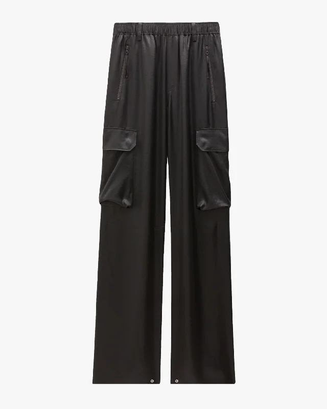 Trendy Urban Attire Glossy Cargo Trouser