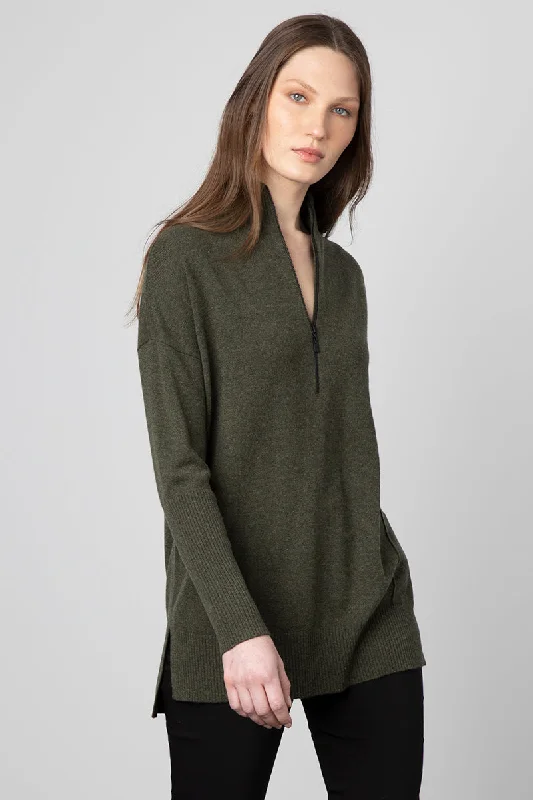 Flash Sales Kinross Cashmere Zip Mock Tunic