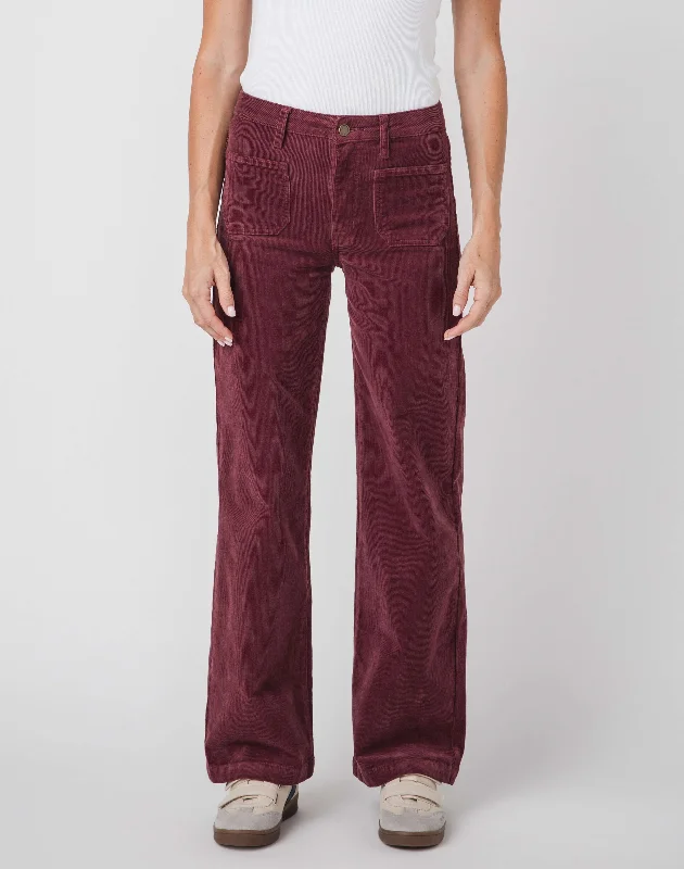 Stylish Basics JBD Wide Leg Patch Pocket Corduroy Pants