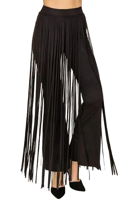 Luxury Fashion Feeling Free Fringe Pant In Black