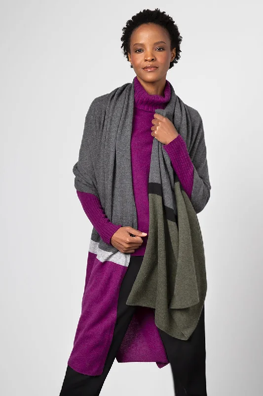 Fashion Forward Kinross Cashmere Colorblock Wrap