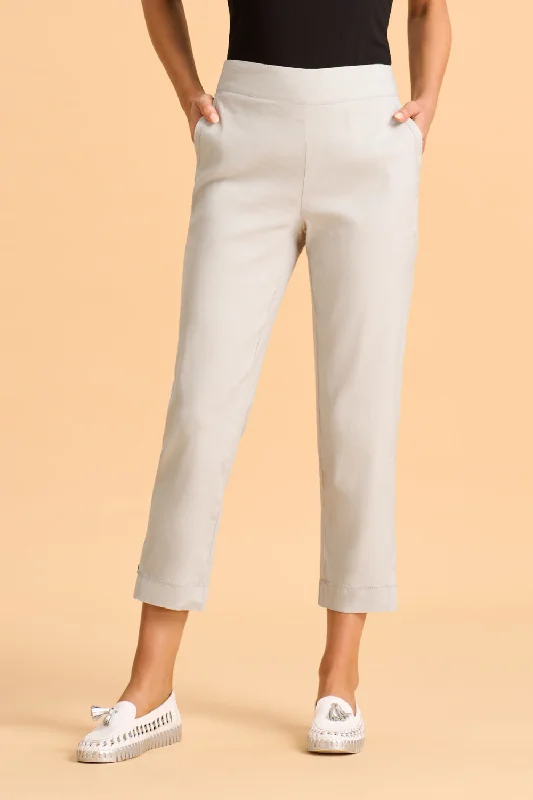 Women’s Seasonal Fashion Trends Tab Detail Tapered Pant - Light Grey