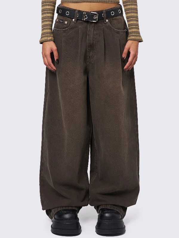 Trendy Women's Collection Ollie Brown Baggy Pants