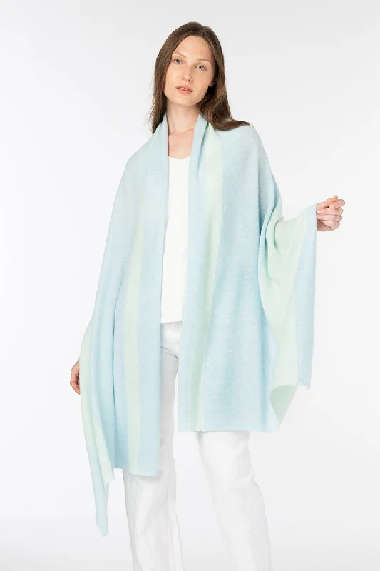 Trend Forward Women's Wear Kinross Cashmere Colorblock Wrap