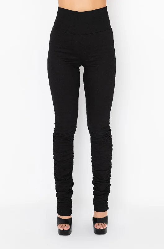 Comfortable Loungewear for Women X.O HIGH RISE STACKED DENIM BLACK