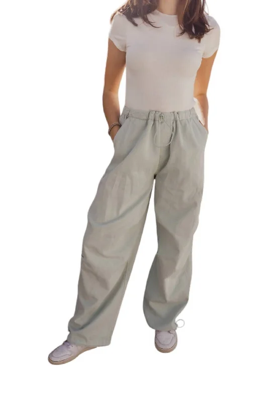 Style Redefined Cecilia Denim Cargo Pants In Mint Green