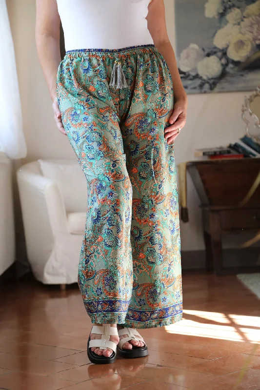 Trendy Women’s Apparel Bonita Boho Trousers Kiwi