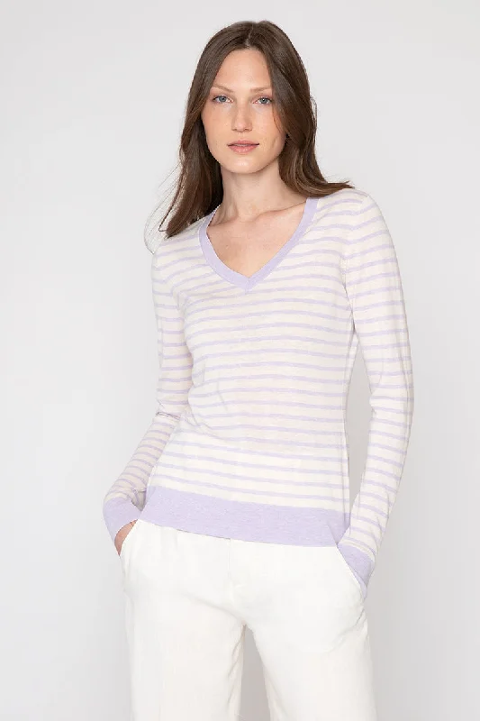 Ride The Style Wave Kinross Cashmere Fitted Stripe Vee