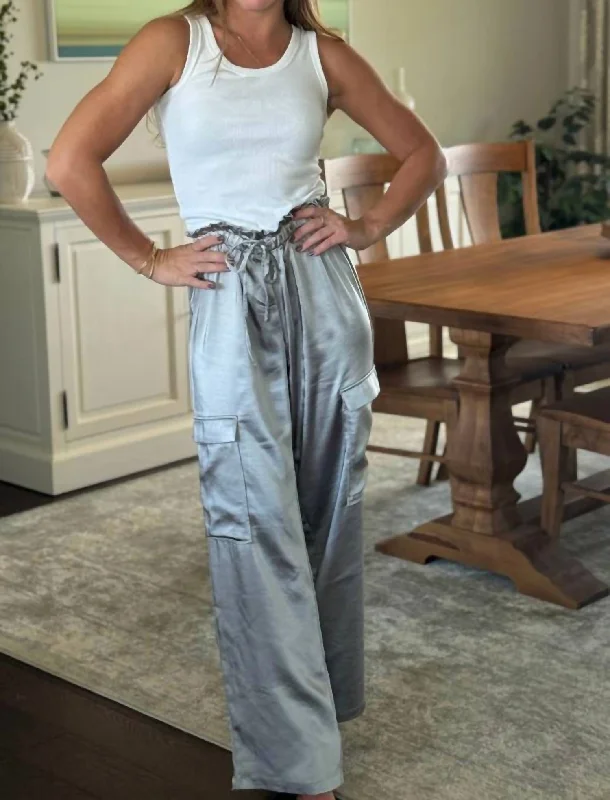 Chic And Trendy Miranda Wide Leg Cargo Pants In Perfect Grey