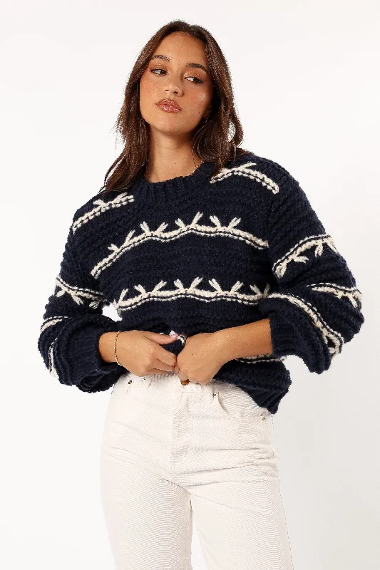 Fashion Sale Bryony Knit Sweater - Navy