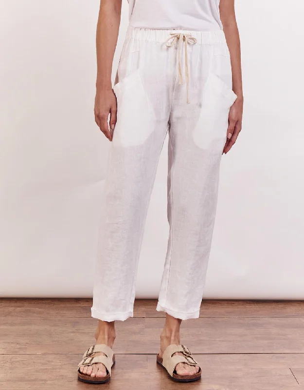 Huge Markdowns Luxe Linen Pants - White