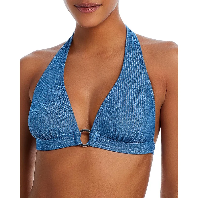 Chic & Cozy Collection Womens Ribbed Man Made Bikini Swim top