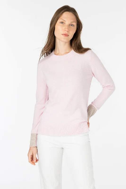 Classic Women’s Clothing Styles Kinross Cashmere Contrast Trim Crew