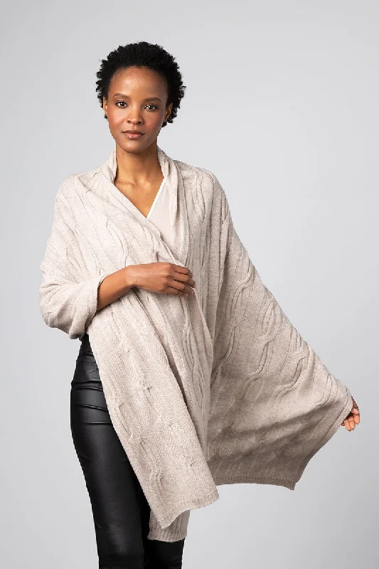 Fashion Forward Femme Kinross Cashmere Luxe Cable Wrap