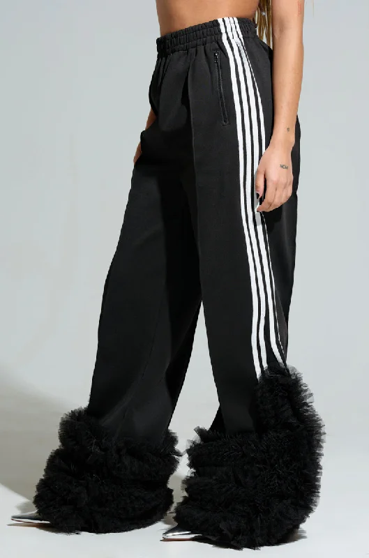 Casual and Comfortable Outfits MODERN JAM TRACK PANT WITH TULLE IN BLACK