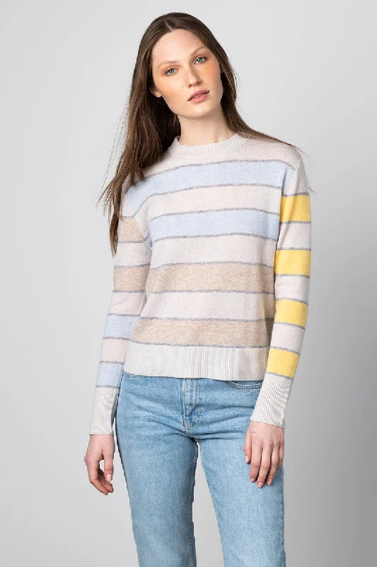 Latest Fashion Kinross Cashmere Bold Stripe Crew