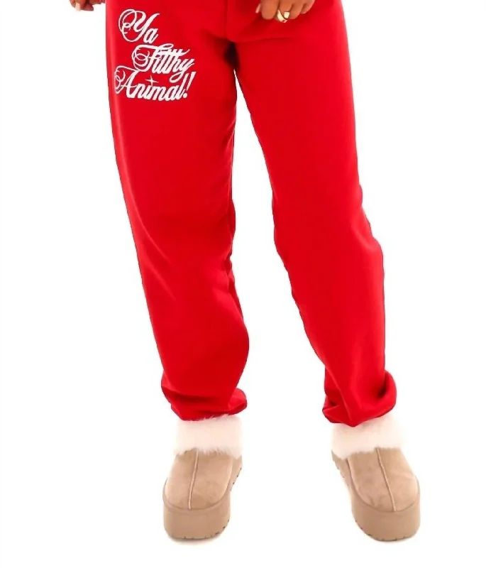 Chic Outfits Ya Filthy Animal Sweatpants In Red