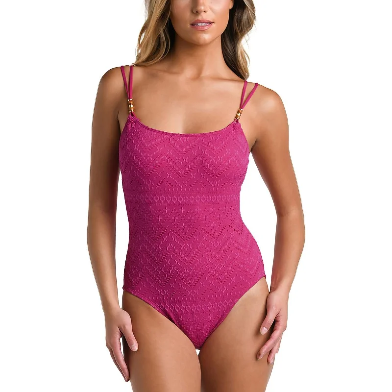 Special Offer Womens Textured Nylon One-Piece Swimsuit