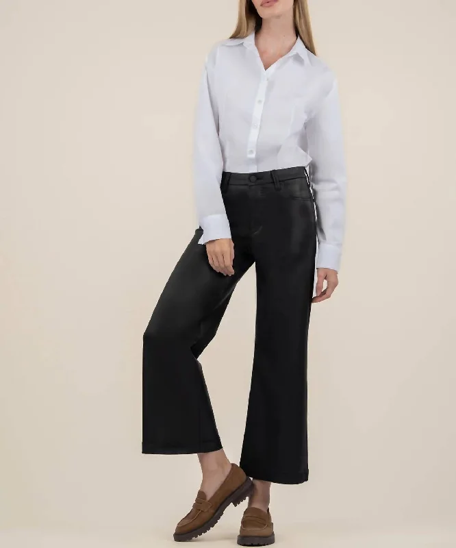 Special Offers, Don't Miss Meg Coated Wide Leg Jeans In Black