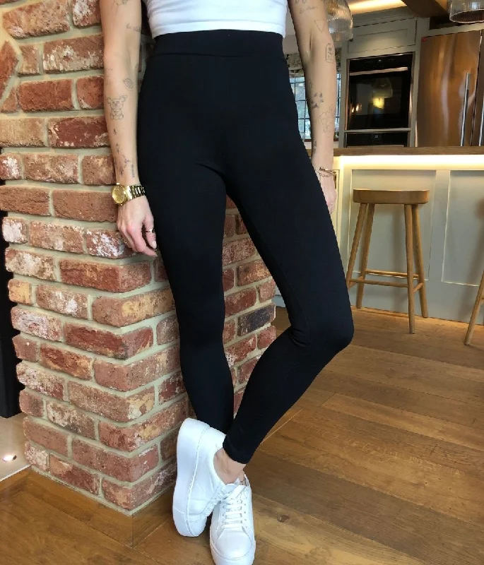 Dive Into Trendy Styles Black Ponte Leggings