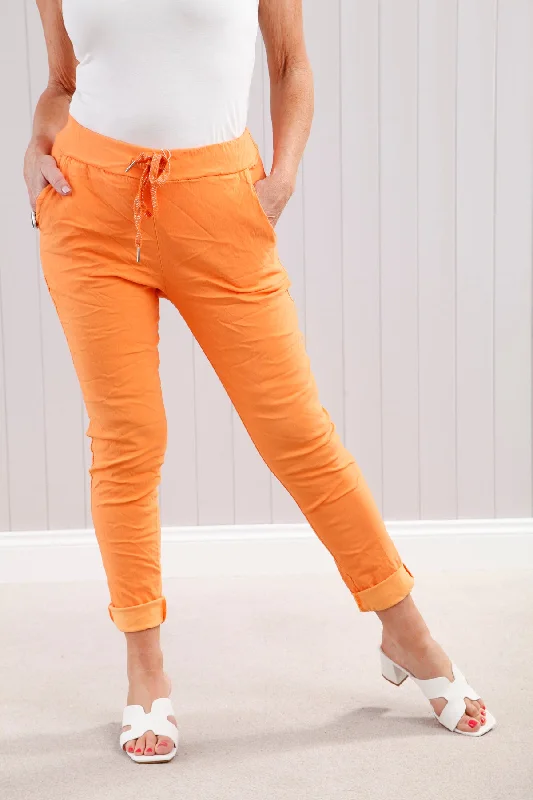 Chic Women’s Clothing Online Lurex Tie Magic Pants Orange